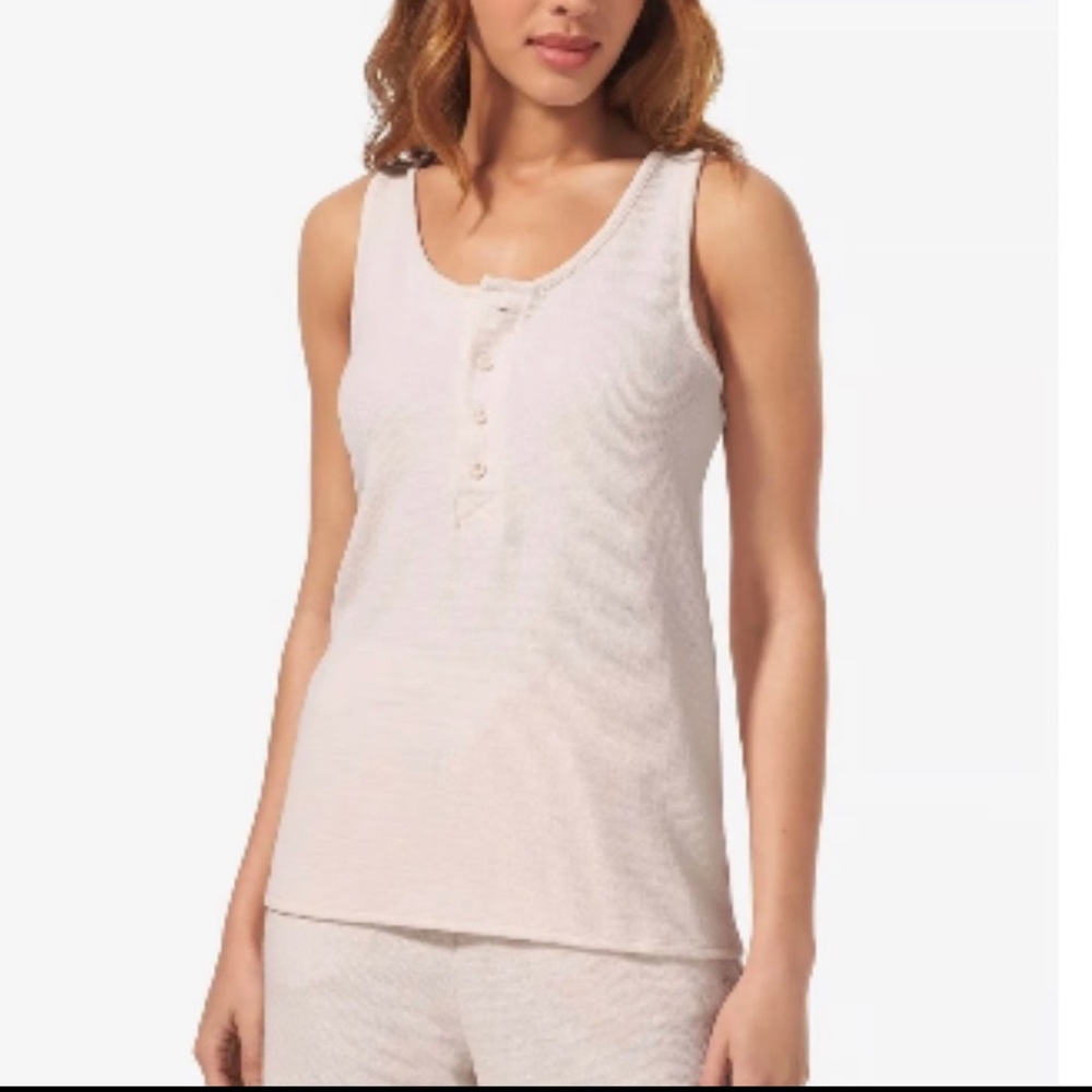 Tommy‎ John Women’s Waffle Lounge Tank Top Cream Size XS